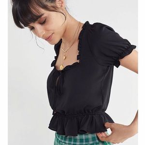 Urban outfitters black milkmaid blouse